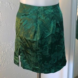 Asian satin style skirt with slit